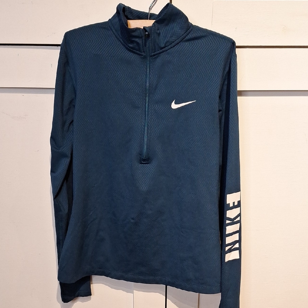 Nike Teal Half-Zip Pullover with White Logo